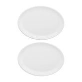 Porcelain Delta-Coupe 6.5" x 4.25" x h:1.25" Oval White Porcelain Platter (Set of 2)