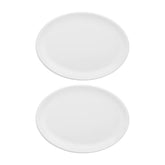 Delta-Coupe 6.5" x 4.25" x h:1.25" Oval White Porcelain Platter (Set of 2)