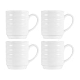 Lizbon dia.3" h:3.5" 10 oz. Round White Porcelain Mug (Set of 4)