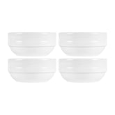 Lizbon dia.4" h:1.75" 8 oz. Round White Porcelain Bowl (Set of 4)
