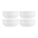 Porcelain Lizbon dia.4.75" h:2" 13 oz. Round White Porcelain Bowl (Set of 4)