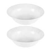 Porcelain Lizbon dia.9" h:2.75" 42 oz. Round White Porcelain Bowl (Set of 2)