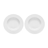 Lizbon dia.11.75" h:2" 24 oz. Round White Porcelain Deep Plate (Set of 2)