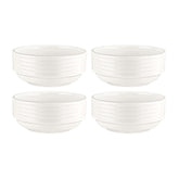 Bonna China Loop dia.4.75" h:2" 12 oz. Round Warm White Porcelain Bowl (Set of 4)