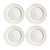 Bonna China Loop dia.8.25"  Round Warm White Porcelain Plate (Set of 4)
