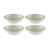 Bonna China Lapya Wood 7" x 6.5" x h:2" 17 oz. Organic Decorated Porcelain Bowl (Set of 4)