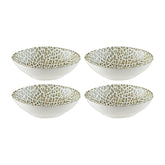 Lapya Wood 7" x 6.5" x h:2" 17 oz. Organic Decorated Vitrified Bowl (Set of 4)