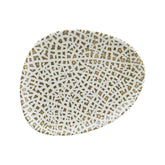 Bonna China Lapya Wood 9.5" x 7.5"  Organic Decorated Porcelain Plate (Set of 4)