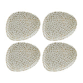 Bonna China Lapya Wood 9.5" x 7.5"  Organic Decorated Porcelain Plate (Set of 4)