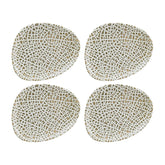 Lapya Wood 9.5" x 7.5" Organic Decorated Vitrified Plate (Set of 4)