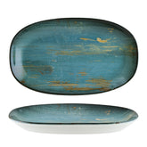 Bonna China Cora 13" x 7.5" x h:1.5" Oval Decorated Porcelain Platter