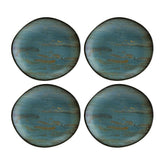 Bonna China Cora 6" x 5.5" Organic Decorated Porcelain Plate (Set of 4)