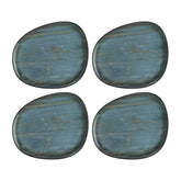 Madera 9.5" x 7.5" Organic Decorated Vitrified Plate (Set of 4)