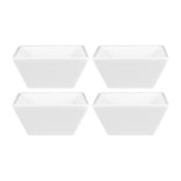 Merid Square White Porcelain Bowl 4" x 4" x h:2" 7 oz. (Set of 4)