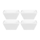 Merid 4" x 4" x h:2" 7 oz. Square White Porcelain Bowl (Set of 4)