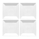 Porcelain Merid 8.25" x 8.25" Square White Porcelain Plate (Set of 4)