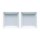 Merid Square White Porcelain Bowl 8.5" x 8.5" x h:1.75" 37 oz. (Set of 2)