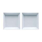 Merid 8.5" x 8.5" x h:1.75" 37 oz. Square White Porcelain Bowl (Set of 2)