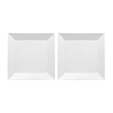 Porcelain Merid 9.5" x 9.5" Square White Porcelain Plate (Set of 2)