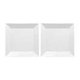Merid 9.5" x 9.5" Square White Porcelain Plate (Set of 2)