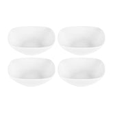 Mimoza 6.25" x 6.25" x h:1.75" 12 oz. Square White Porcelain Bowl (Set of 4)