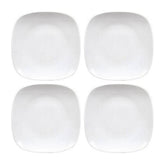 Porcelain Mimoza 6.25" x 6.25" Square White Porcelain Plate (Set of 4)