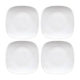 Mimoza 6.25" x 6.25" Square White Porcelain Plate (Set of 4)