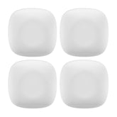 Porcelain Mimoza 7" x 7" Square White Porcelain Plate (Set of 4)
