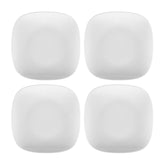 Mimoza 7" x 7" Square White Porcelain Plate (Set of 4)