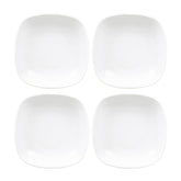 Mimoza Square White Porcelain Deep Plate 8.5" x 8.5" x h:1.25" 21 oz. (Set of 4)
