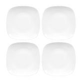 Mimoza 8.5" x 8.5" Square White Porcelain Plate (Set of 4)