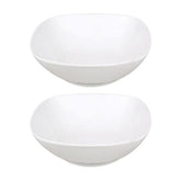 Mimoza 8.25" x 8.25" x h:2.5" 36 oz. Square White Porcelain Bowl (Set of 2)
