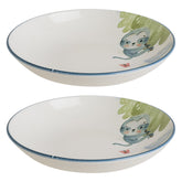 Minimeals dia.9" h:2" 34 oz. Round Decorated Vitrified Bowl (Set of 2)