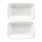 Bonna China Moove 6" x 3.75" x h:1.25" 6 oz. Rectangular Warm White Porcelain Deep Plate (Set of 2)