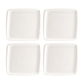 Bonna China Moove 6.25" x 5.75"  Square Warm White Porcelain Plate (Set of 4)