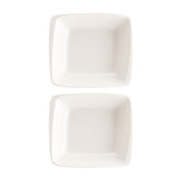 Moove 7.5" x 6.5" x h:2" 20 oz. Square Warm White Vitrified Bowl (Set of 2)