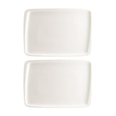 Moove 9" x 6" Rectangular Warm White Vitrified Plate (Set of 2)