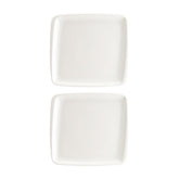 Moove 8.5" x 8" Square Warm White Vitrified Plate (Set of 2)