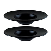 Notte dia.11" h:2.5" 14 oz. Round Black Vitrified Bowl (Set of 2)