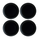 Notte dia.8.25" Round Black Vitrified Plate (Set of 4)