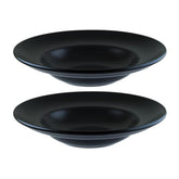 Notte dia.10.75" h:2.25" 16 oz. Round Black Vitrified Bowl (Set of 2)