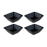 Notte 3.5" x 3.5" x h:1.25" 1 oz. Square Black Vitrified Ramekin (Set of 4)