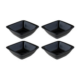 Bonna China Notte 3.5" x 3.5" x h:1.25" 1 oz. Square Black Porcelain Ramekin (Set of 4)