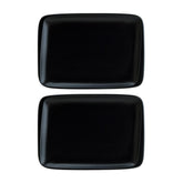 Notte 9" x 6" Rectangular Black Vitrified Plate (Set of 2)