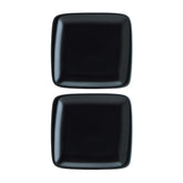 Notte 8.5" x 8" Square Black Vitrified Plate (Set of 2)