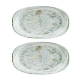 Bonna China Odette 6" x 3.5" x h:0.75" Oval Decorated Porcelain Platter (Set of 2)