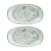 Bonna China Odette 7.5" x 4.25" x h:1" Oval Decorated Porcelain Platter (Set of 2)