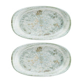 Bonna China Odette 9.5" x 5.5" x h:1.25" Oval Decorated Porcelain Platter (Set of 2)
