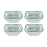 Odette 3.5" x 3.5" x h:1.25" 1 oz. Square Decorated Vitrified Ramekin (Set of 4)