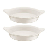 Gourmet dia.7.5" h:1.5" Round Warm White Vitrified Oven Dish (Set of 2)